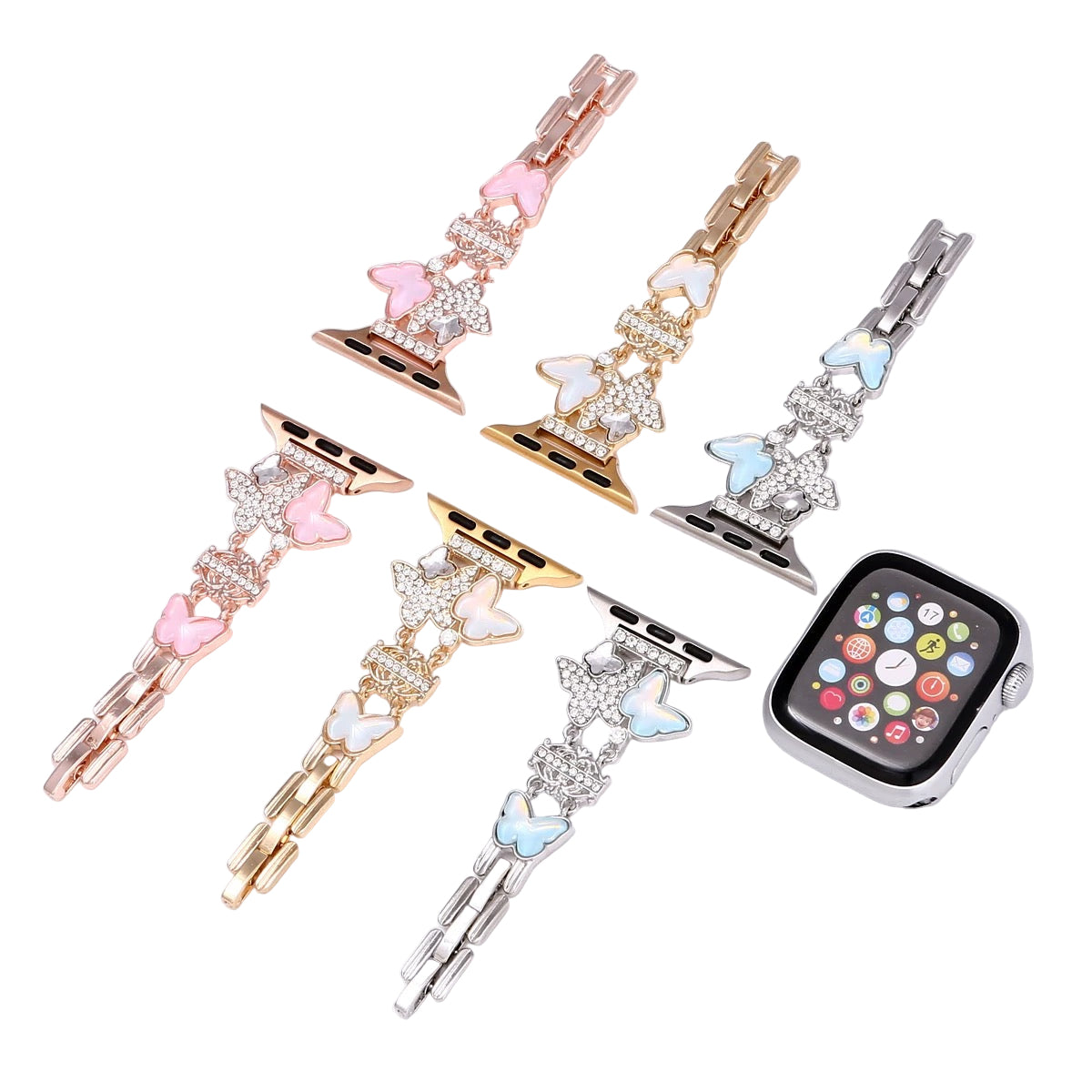 Luxury Butterfly Smartwatch Band | Rhinestone Bracelet Strap